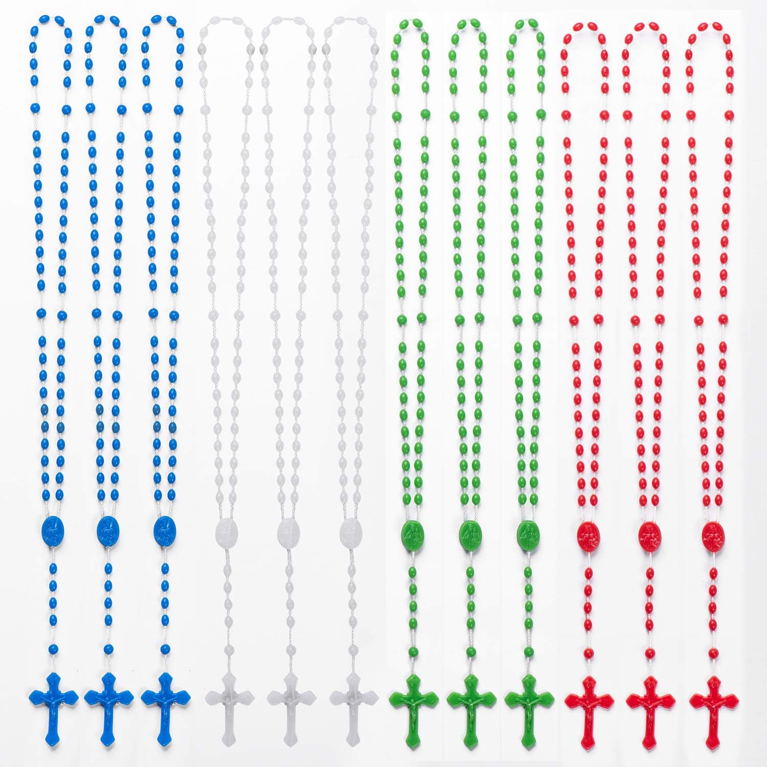 CHENXIN17 Inch Assorted Color Pearlized Catholic Prayer Bead Rosary Pack of 100
