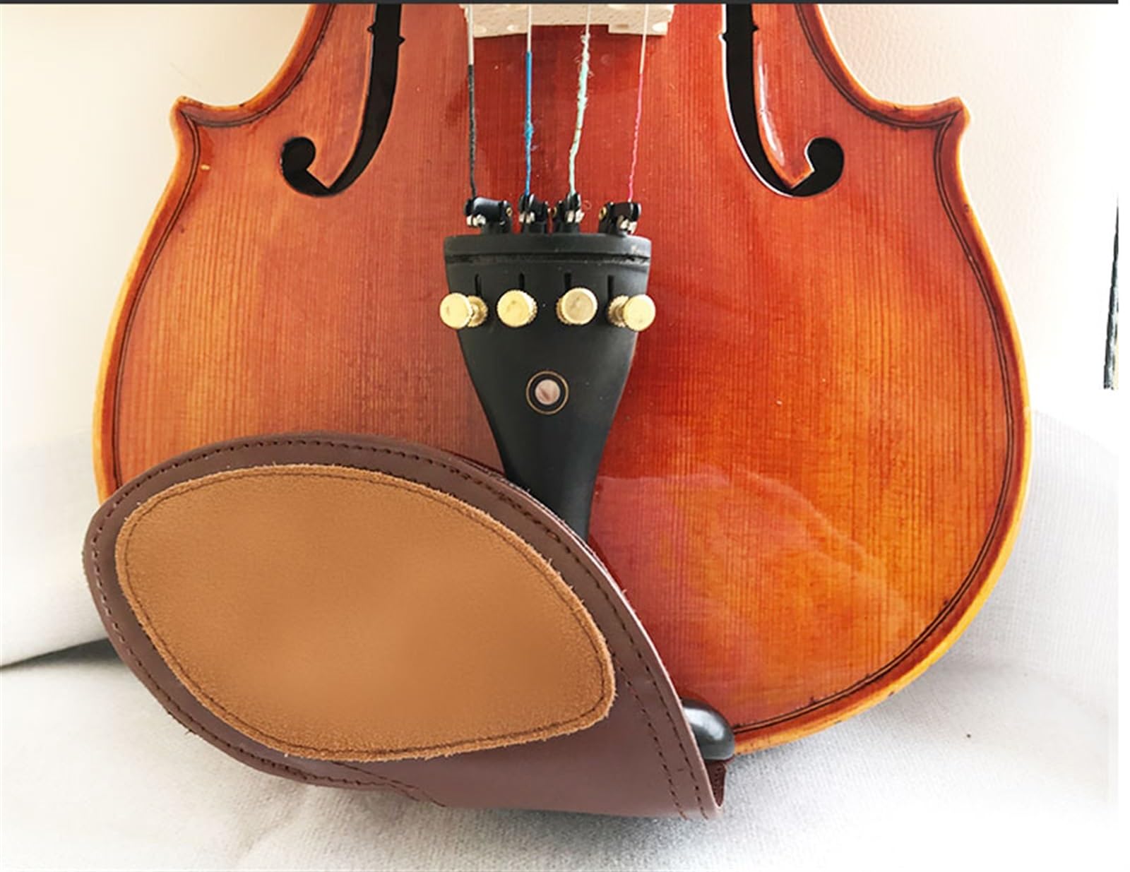 Piezas De Violín Almohadilla De Piel De Oveja Para La Barbilla Del Violín Almohadilla Para Piano Almohadilla Para El Hombro Para Violín Accesorios Almohadilla Para Violín(4/4-3/4 full set)