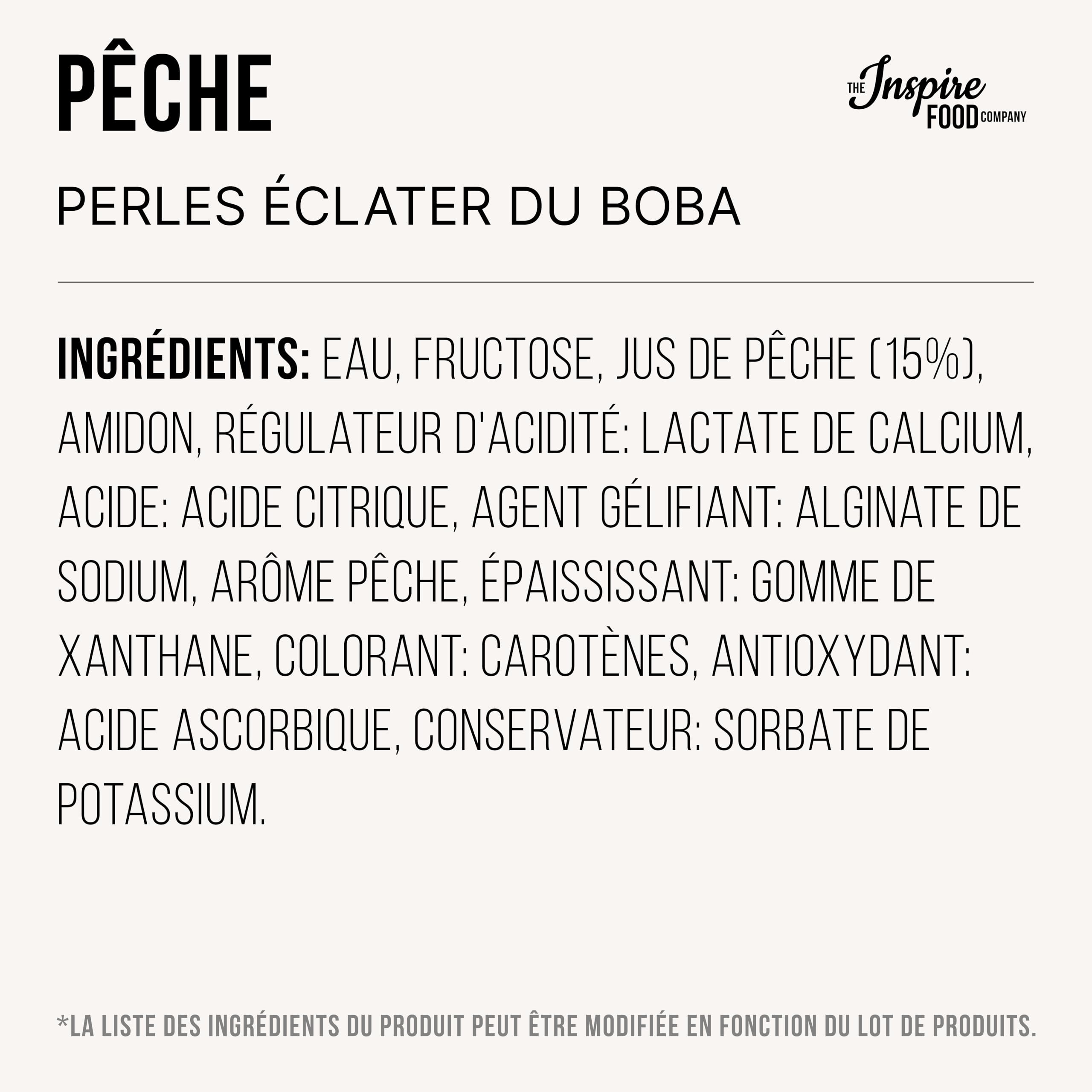 POPPING BOBA - Sferette alla frutta per Bubble Tea - Pesca - 1 kg - nessun colorante artificiale, basso contenuto di zucchero, succo di frutta vero, 100% vegan e senza glutine