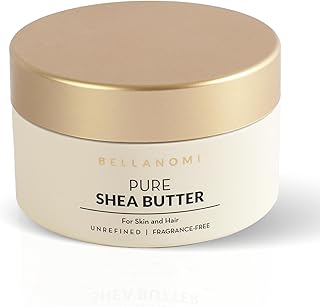 Bellanomi 100% Pure African Raw Shea Butter for Hair & Skin, Organic Formula, Unscented, Moisturizing, Body Butter for Dry Skin, Hair and Nails (3.4 oz)