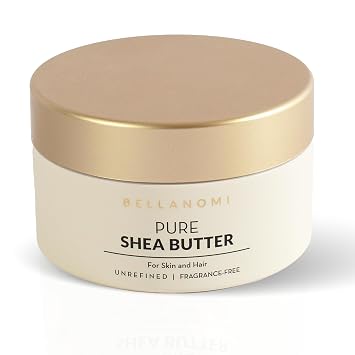 Bellanomi 100% Pure African Raw Shea Butter for Hair & Skin, Organic Formula, Unscented, Moisturizing, Body Butter for Dry Skin, Hair and Nails 3.4 oz