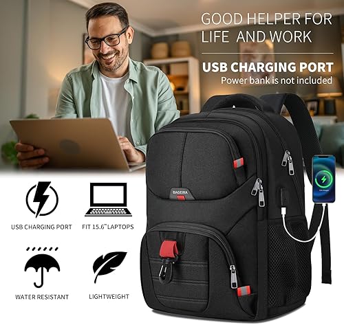 Miniatura 4 de Black Backpack for Men Women, School Backpack for Boys Girls Teens, Backpacks for School, College Back Pack, Book Bag, Water Resistant Bookbag,