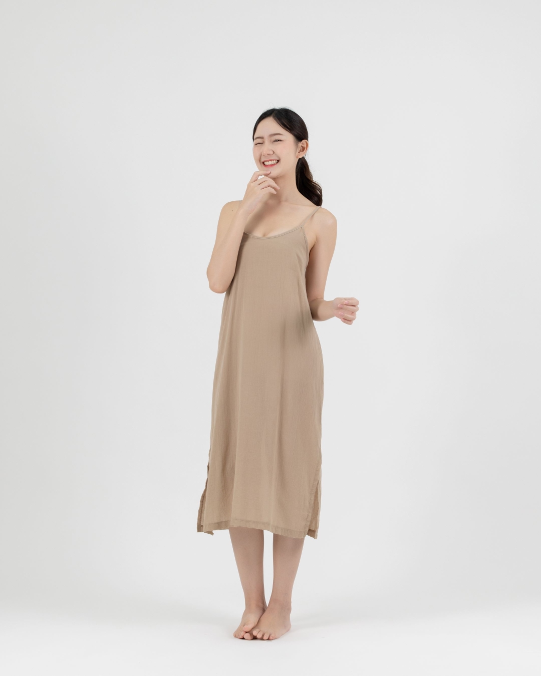 knee length dresses for ladies Grace Loves Lace Classic Slip Olive