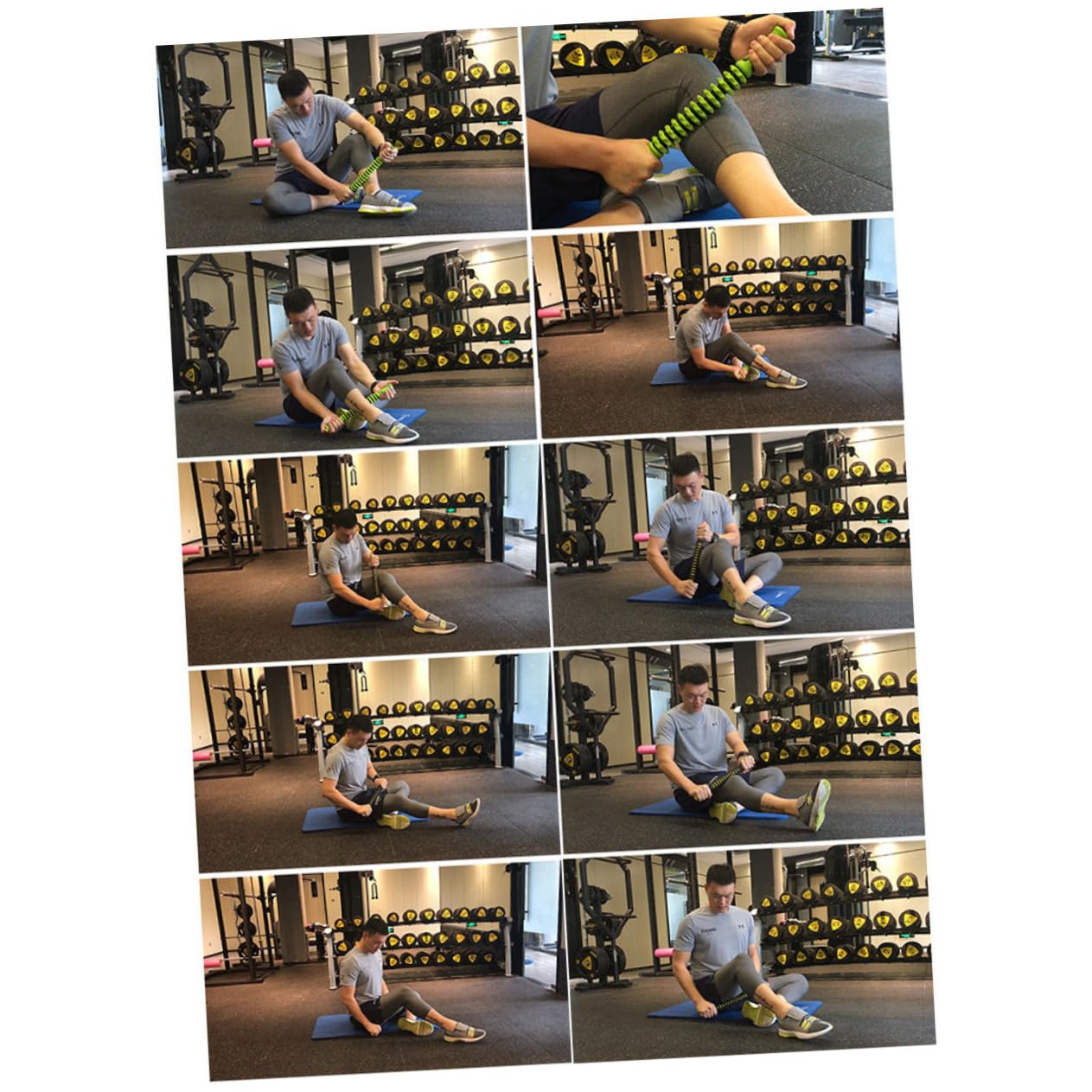 Rullo Massaggiante per Muscoli, Bastone per Massaggio Corpo Intero, Rilassa i Muscoli e Favorisce la Circolazione, per Yoga, Blu