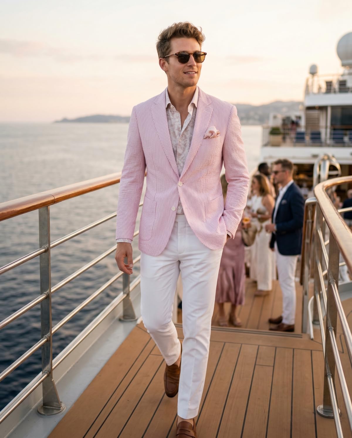 Seersucker Men’s Suits Blazer Separate Slim Fit Suit Jackets for Men Summer Wedding Prom Tuxedo Sports Coat