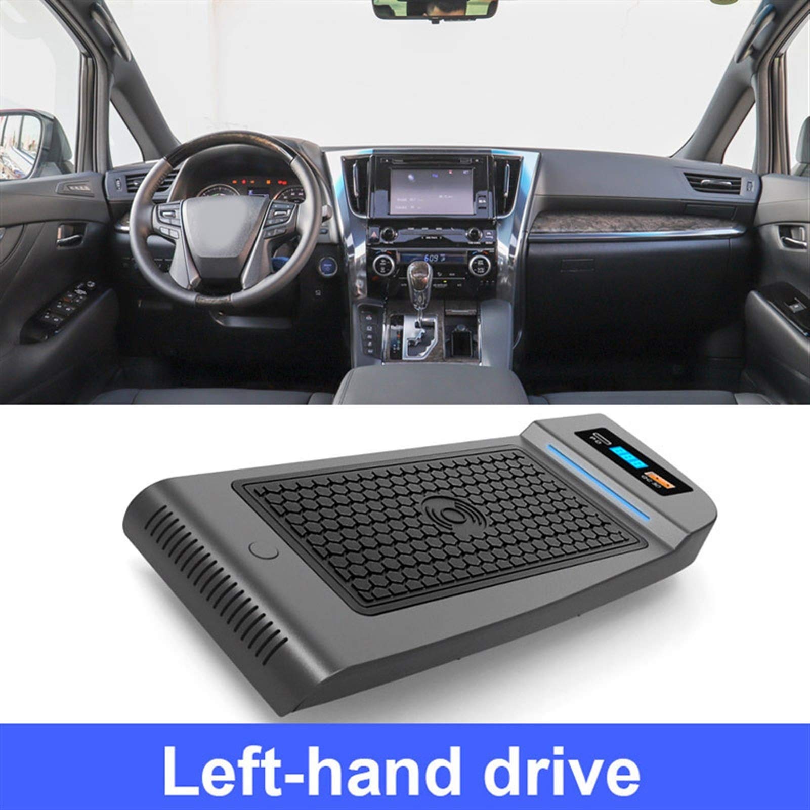 Ładowarka bezprzewodowa QI do samochodu, for Toyota, Alphard Akcesoria Modyfikacja wnętrza 15 W Szybka płytka ładująca telefon 2018 2019 2020 Samochodowa płyta ładująca(Single Coil 15W LHD)