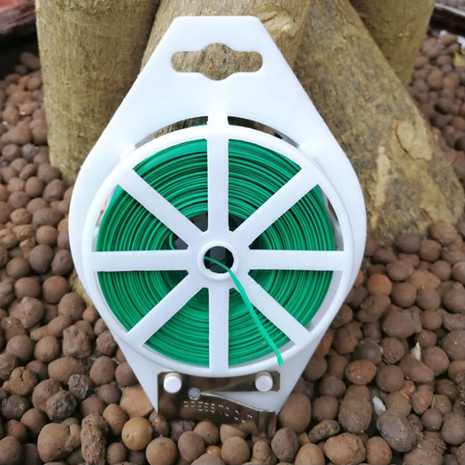 Jardín Planta Lazos 2 Piezas 100 m Alambre de Jardín Recubierto de Plástico Alambre Plastificado con Cortador para Jardinería Hogar Oficina