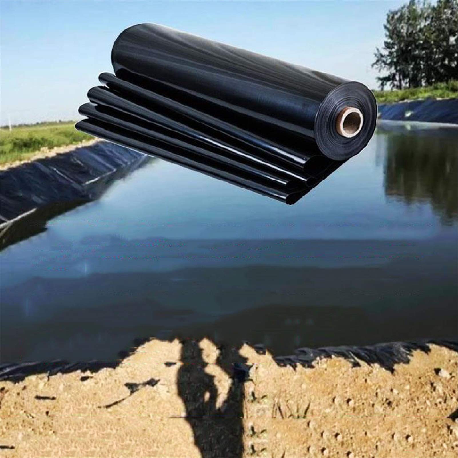 GLDYTVF Pond Liner,Waterproof Pond Liner 0.2mm/0.3mm Thick, Durable Tarpaulin for Fish Ponds, Waterfalls, Streams, Fountains & Water Gardens - Ideal for Backyard Landscaping