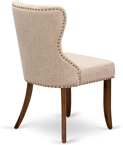 Miniatura 10 de East West Furniture AMSI3-AWA-04 - Juego de comedor de 3 piezas para espacios pequeños que contiene una mesa de cocina redonda con pedestal y 2