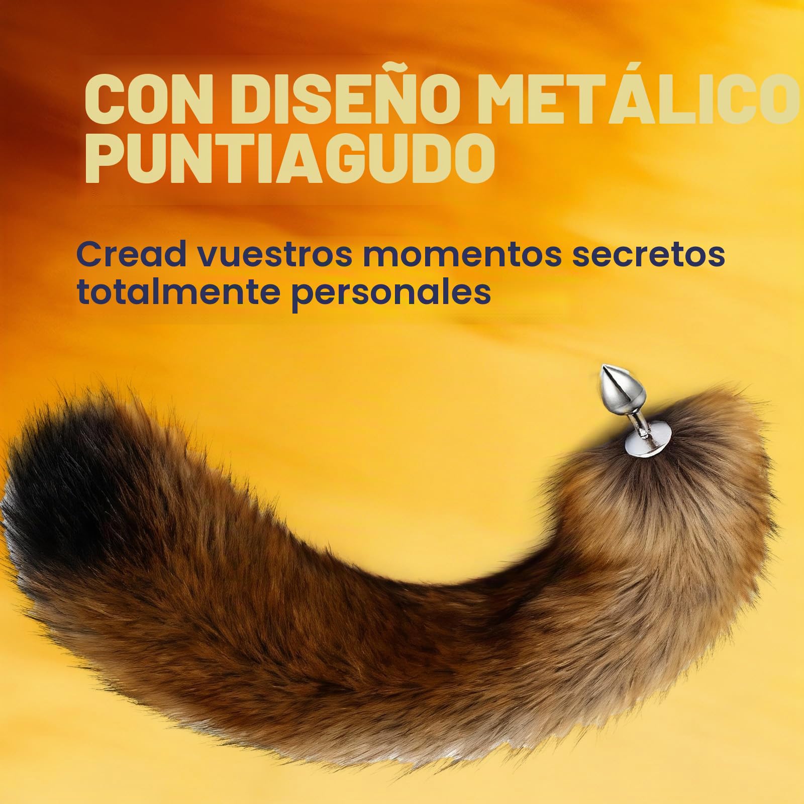 Plug Anal Con Cola De Zorro Para Mujeres Con Cola Plug Anal De Acero Inoxidable Butt Plug SM Tailplug BDSM Cosplay EróTico Furry Cola De Zorro Juguete Sexual Para Hombres Parejas Principiantes (L)