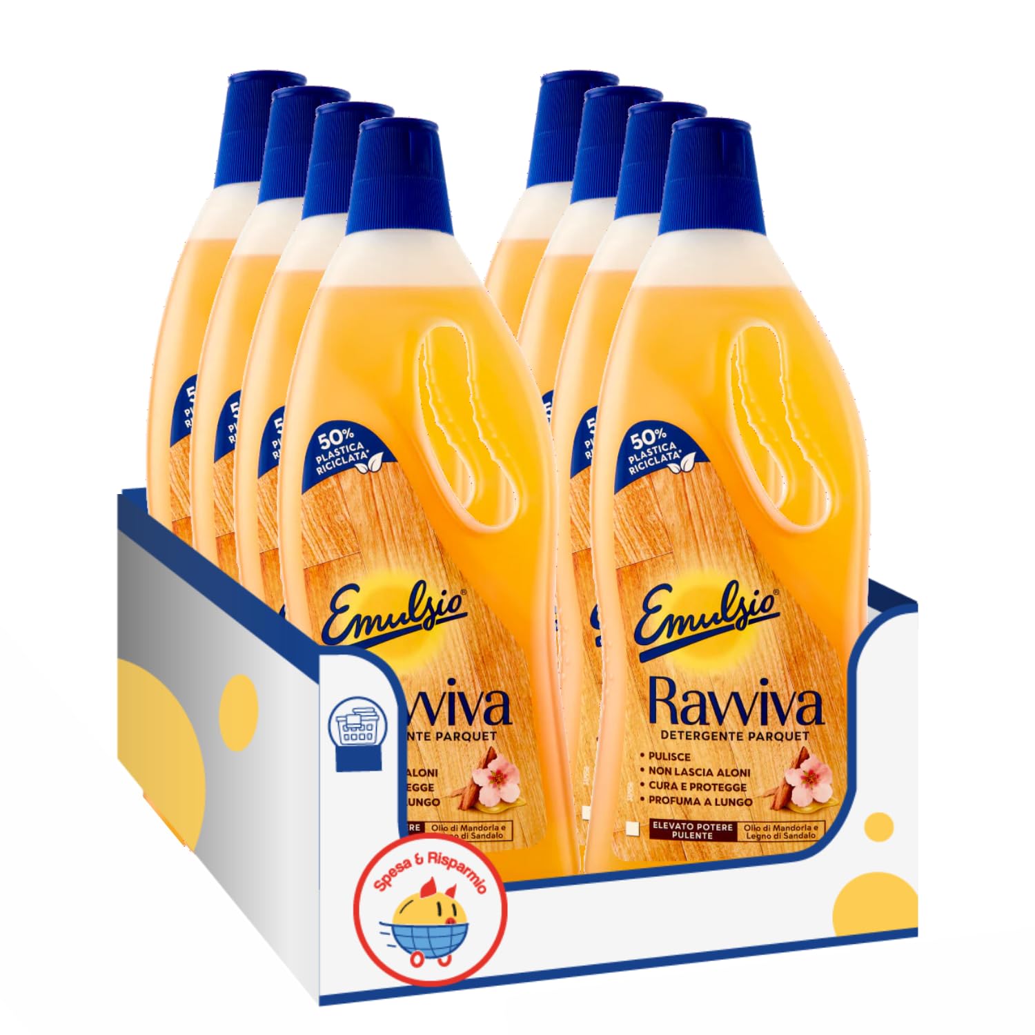 Ravviva Legno Parquet con e Legno di Sandalo – Emulsio | Variazioni 4/8/12 Pezzi – 750 ml (8 PEZZI)