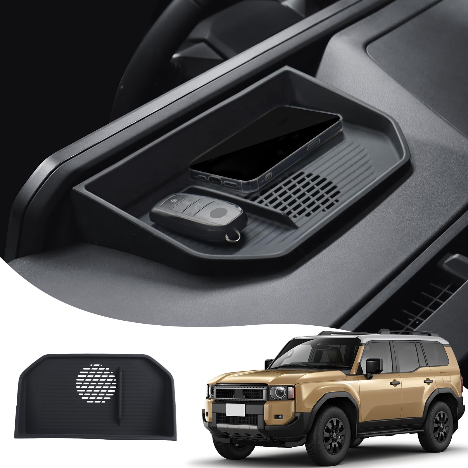 Dashboard Silicone Storage Box for 2024 2025 2026 Toyota Land Cruiser 250 1958 Prado Lc250 J250 Central Console Storage Cushion Internal Modification Accessories (Dashboard Storage Box)