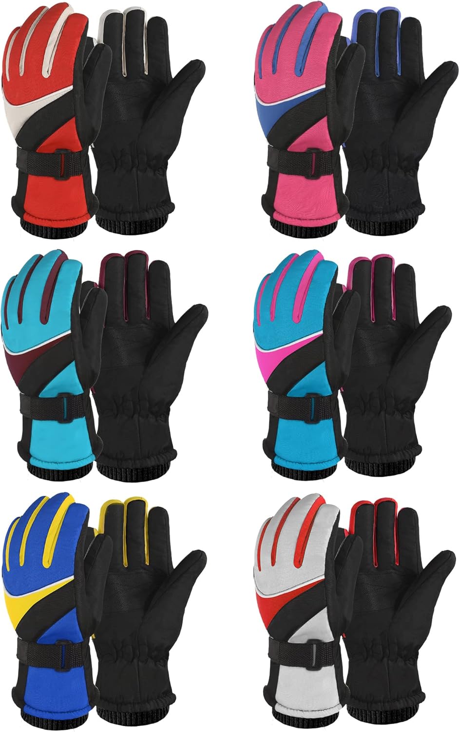 Newcotte Kids Winter Snow Ski Waterproof Gloves Warm Windproof Outdoor Sports Anti Water Ice Skating Snowboard Gloves for Girls Boys