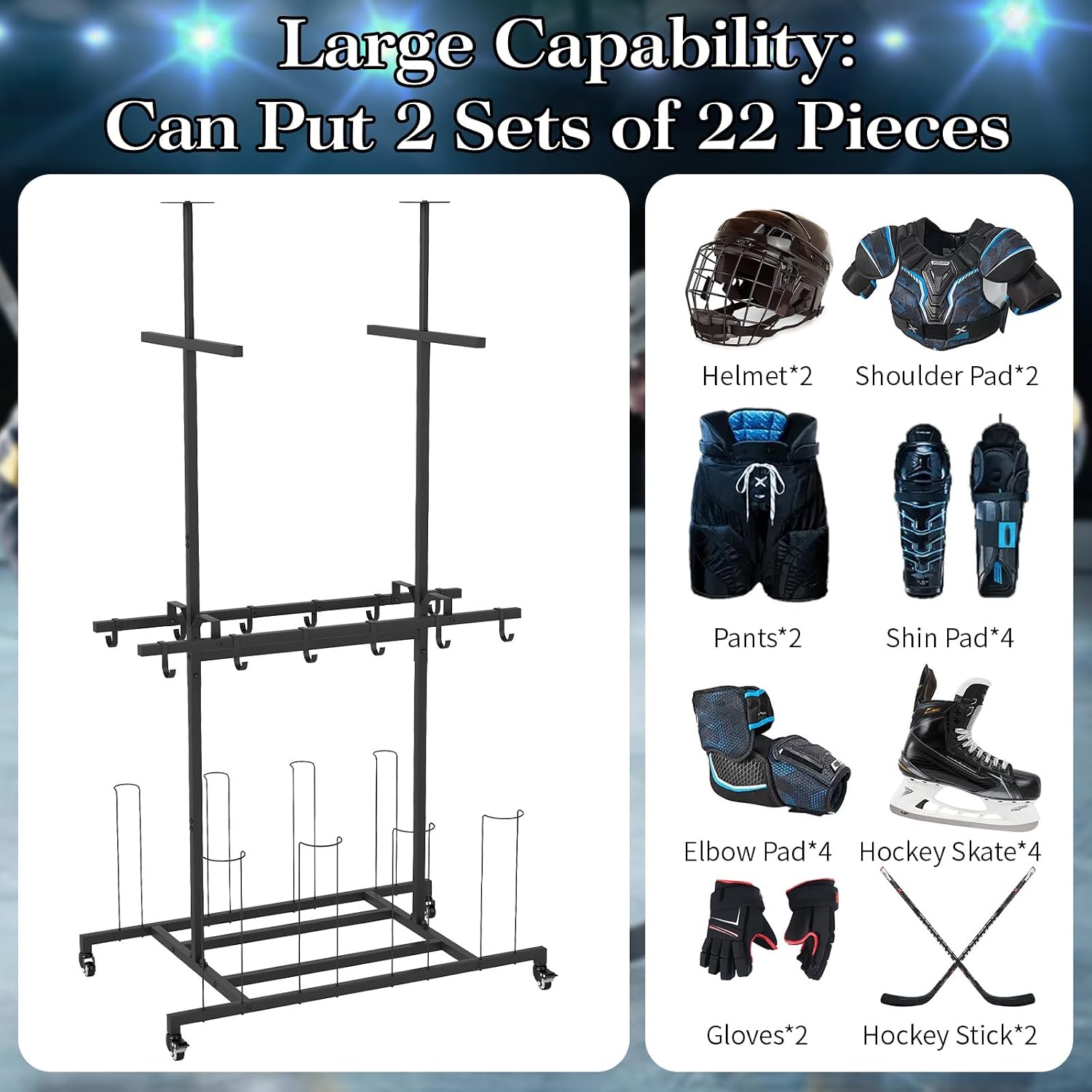 huyear Hockey Gear Drying Rack, Large Capacity