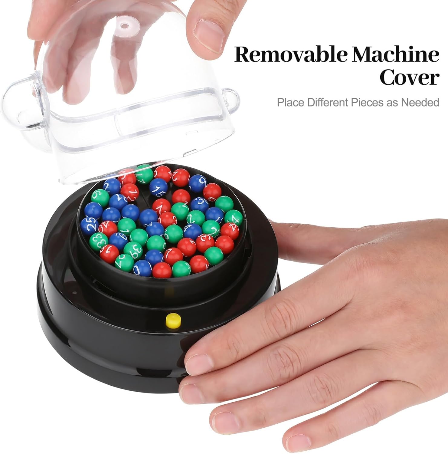 Abaodam Electric Bingo Machine Mini Game Portable Battery Powered Lottery Ball Machine with 49 Balls for Party Entertainment, Family Fun, Fair Number Picking