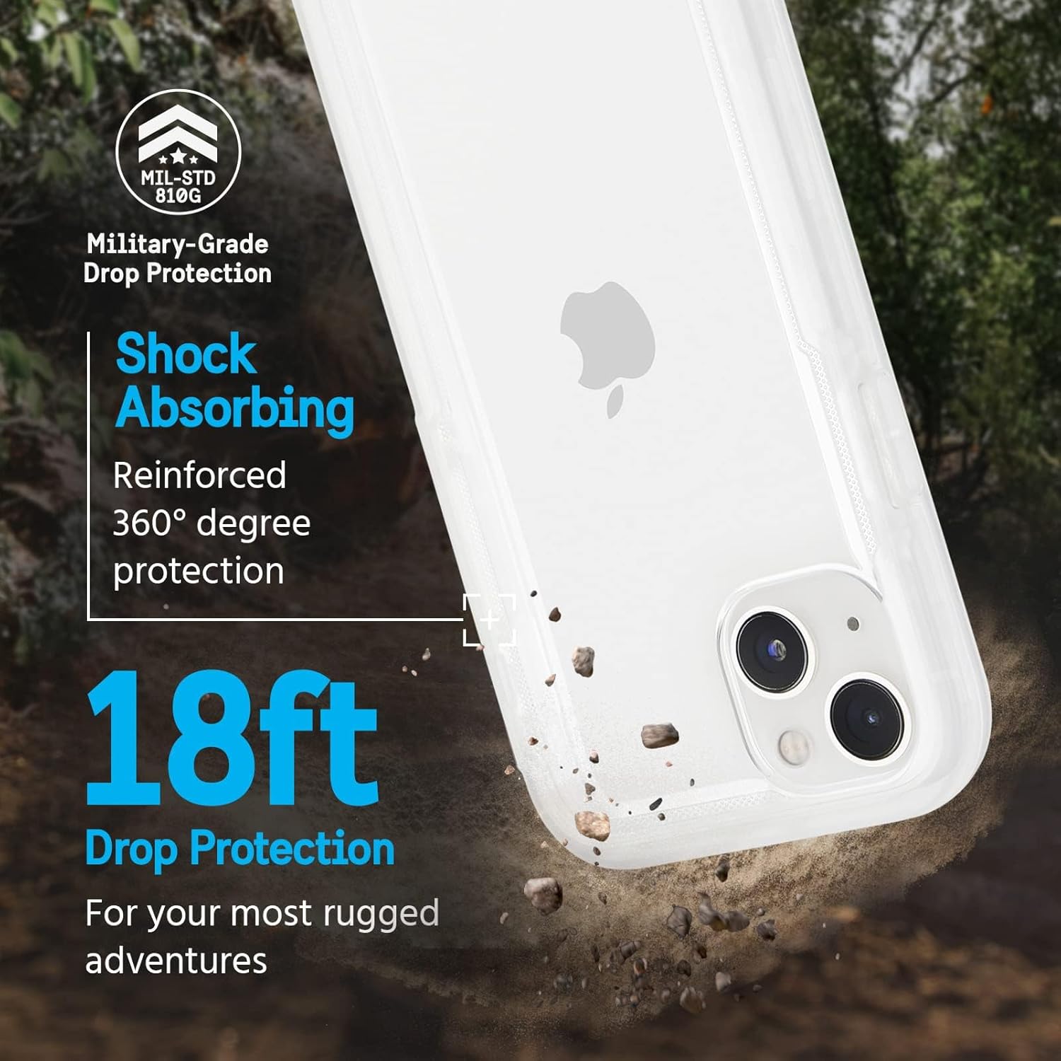 Pelican Voyager Series - iPhone 17E/16E/14/13 6.1" [Wireless Charging Compatible] [Anti-Yellow] Rugged, Heavy Duty Phone Case w/Belt Clip Holster Kickstand [18ft MIL-Grade Drop Protection] - Clear