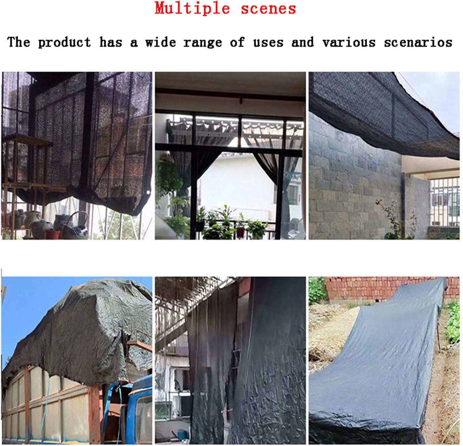 Shade Net,Sunblock Shade Cloth,Sun Mesh Shade,Sunblock Shade,Black Premium Mesh Shade Panel with Grommets,for Plant Cover,Greenhouse,Barn,Top Shade Cloth Quality Panel,2*10m(6.56*32.81ft)