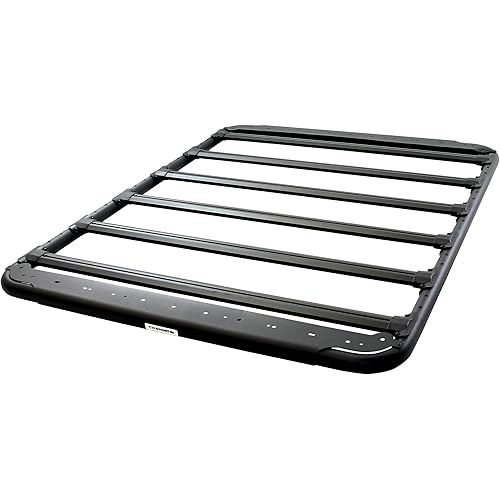 Go Rhino SRM 500 Flat Platform Roof Rack & Clamps | Aluminum, Textured Black, L: 65" x W: 52" | 5935065T | Mounts to Most Cross Bars