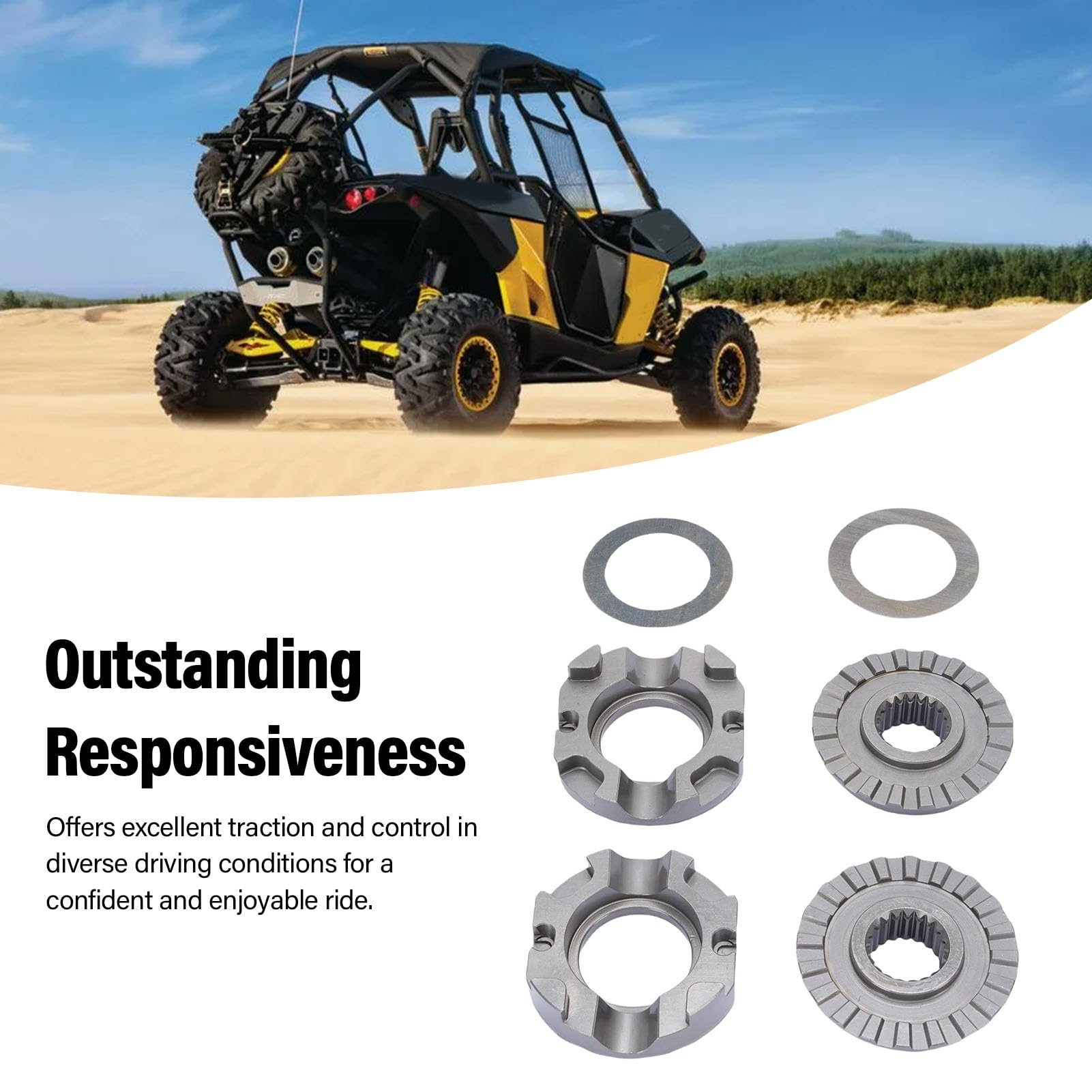 Qqmora Bloccaggio Differenziale Anteriore Aggiornamento in Metallo Resistente Controllo della Trazione Migliorato per Veicoli Fuoristrada Commander Outlander Renegade X3 ATV UTV