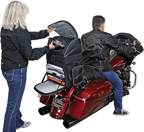 Miniatura 4 de Nelson Rigg Route 1 Destination Backrest / Sissy Bar Rack Bag; Se adapta a motocicletas Harley Davidson, Indian, Yamaha y Suzuki