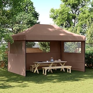 Furniture Item Home - Tienda de campaña plegable para fiestas con 3 paredes laterales, color marrón