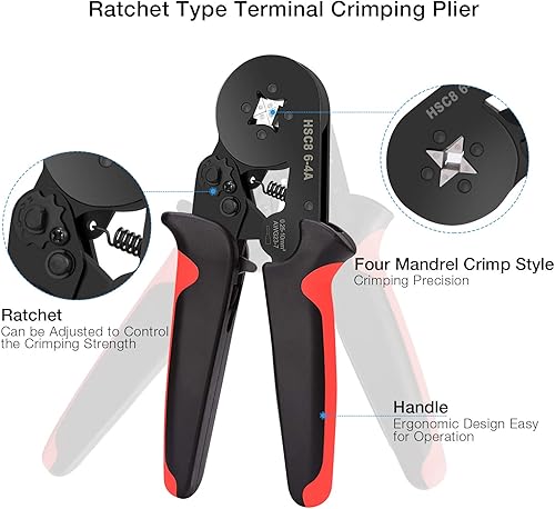 Miniatura 3 de Herramientas de crimpado de virola Alicates de alambre - 1800 piezas de virola de alambre con pinzas de alicates kit para electricistas,