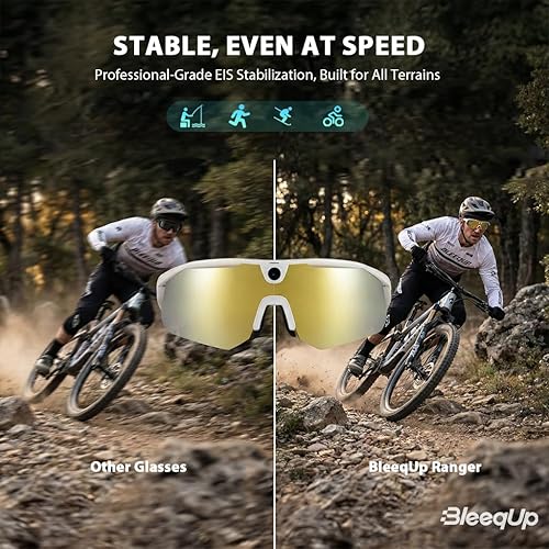 Vista 3 de Ranger AI Sports Camera Glasses White – Lentes ZEISS premium, cámara HD AI, audio Bluetooth 5.2 de oreja abierta e intercomunicador de 5 micrófonos