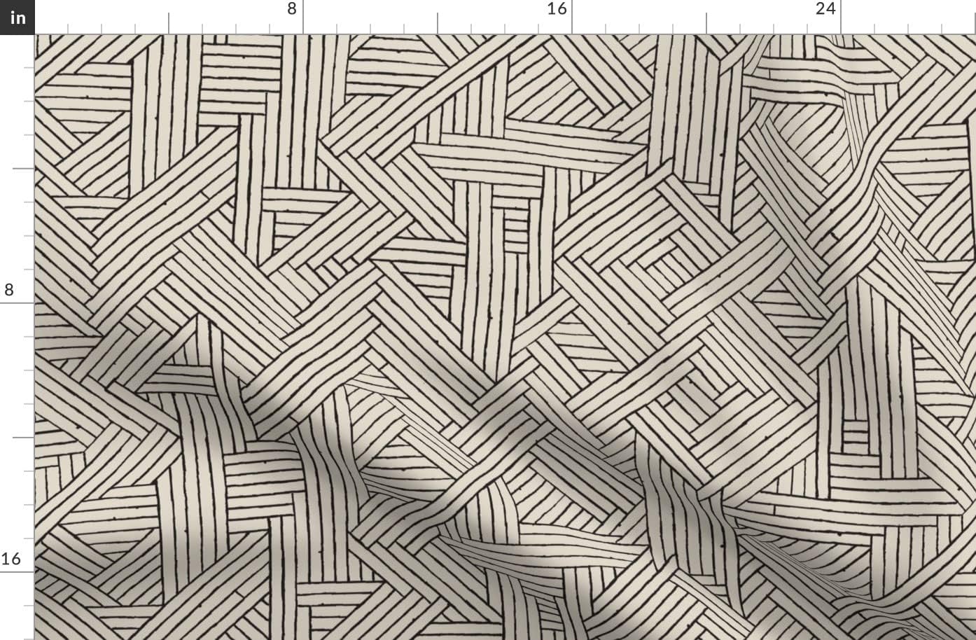 Spoonflower Fabric - Black Geometric Art Deco Lines Tiki Aloha Printed on Organic Cotton Sateen Fabric by The Yard - Sewing Quilting Apparel Home Decor