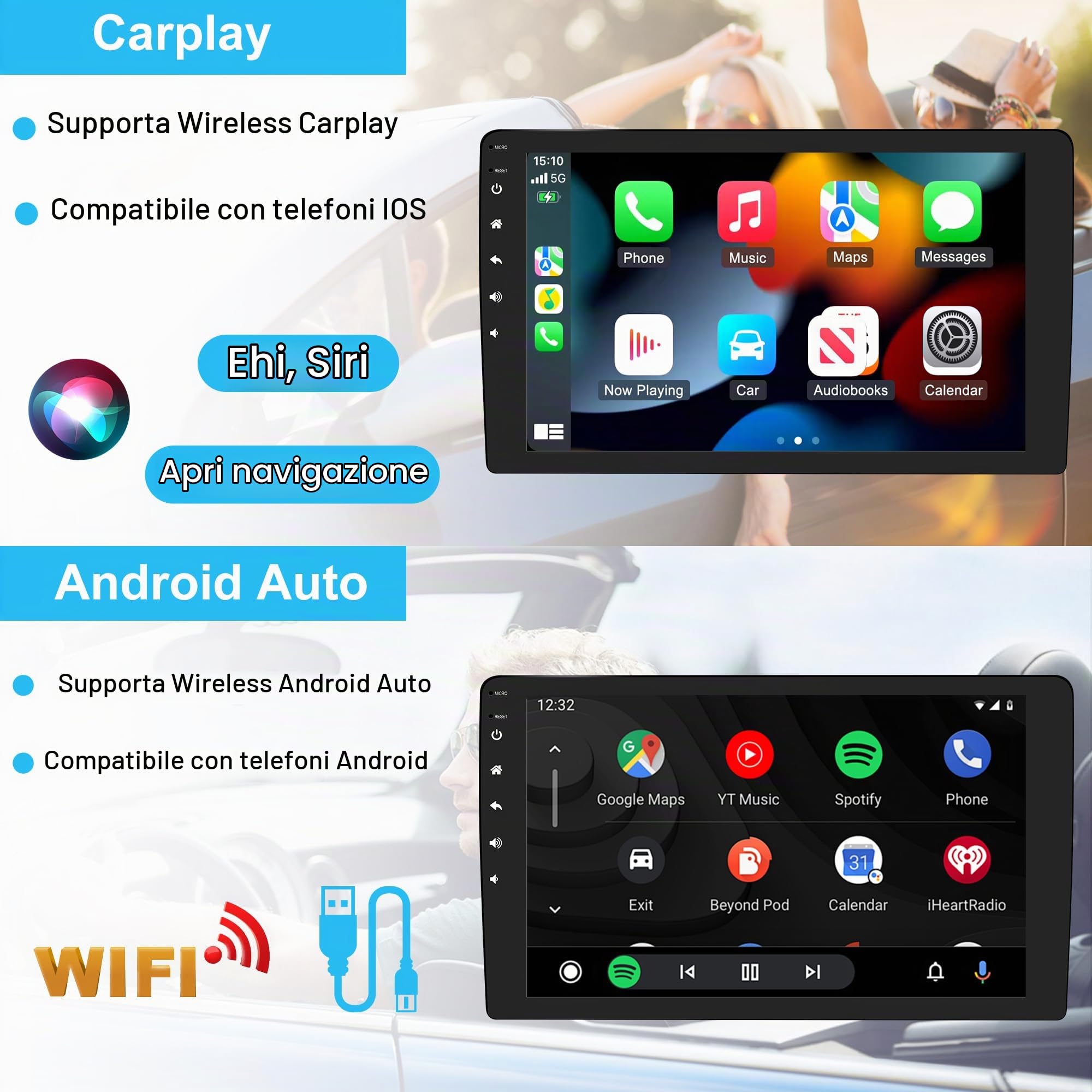 Android 14 autoradio per Citroen Berlingo 2018-2020 schermo radio stereo Wireless Carplay Android Auto GPS Navi FM Bluetooth WIFI 32G