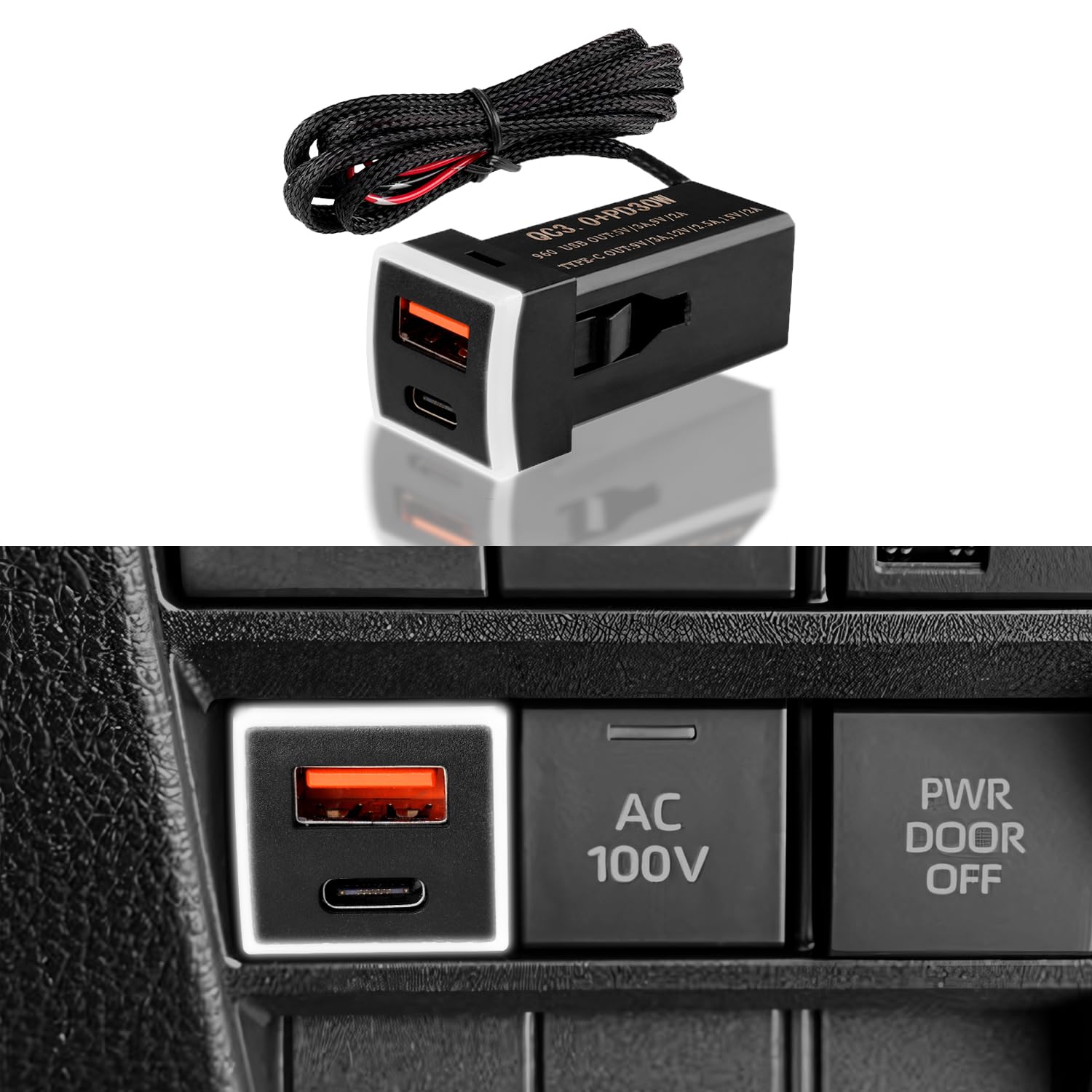 Amazon.co.jp: Jiooy トヨタ USBポート QC3.0+PD(30w) ノア