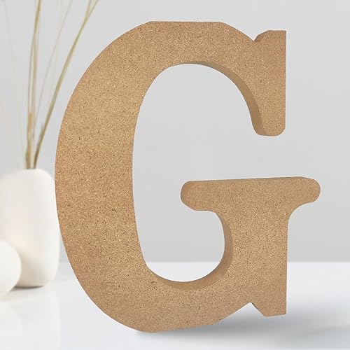 Miniatura 10 de AOCEAN Letras de madera diseñables de 8 pulgadas, letras de madera sin terminar para decoración de pared, letras decorativas de pie, rebanadas,