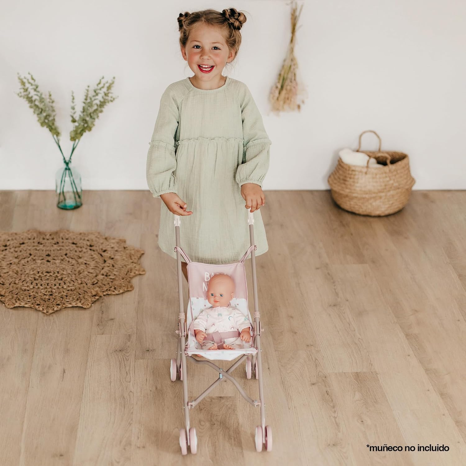 Smoby - Baby Nurse - Folding Pushchair for Dolls and Dolls - Washable Fabric