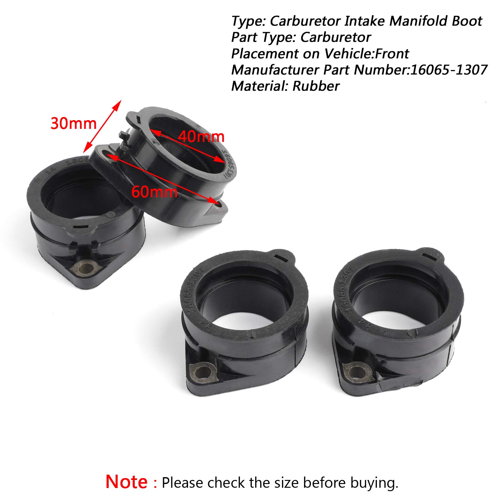 1460-100-1 穴上下各10 Amazon.com: Bruce & Shark Carburetor Intake Manifold Boot 16065