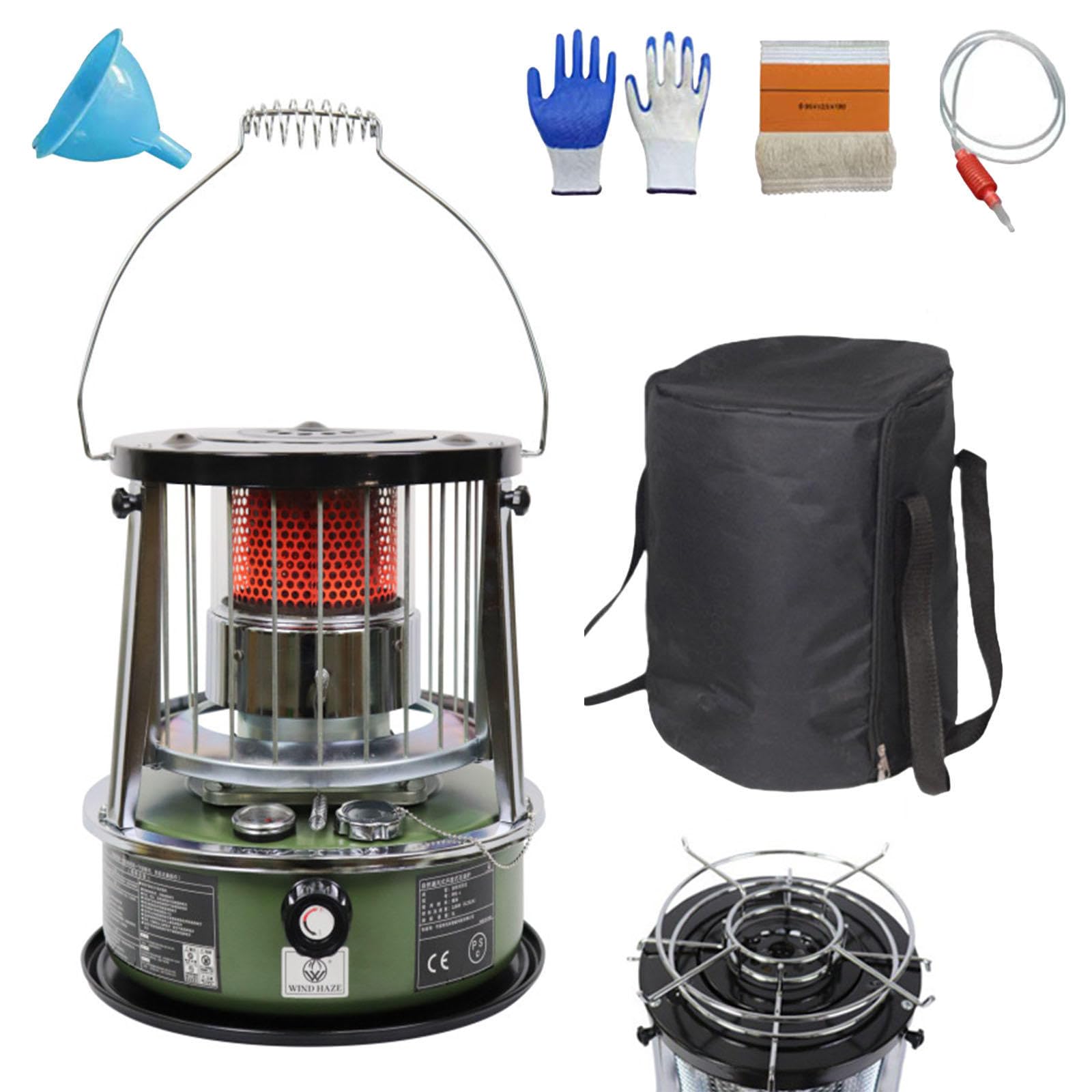 9000 BTU estufas de parafina Tanque de 4,6L estufa parafina Calefacción de emergencia sin electricidad Calentador para camping, garaje, hogar y emergencias.,militarygreen-height-increasing