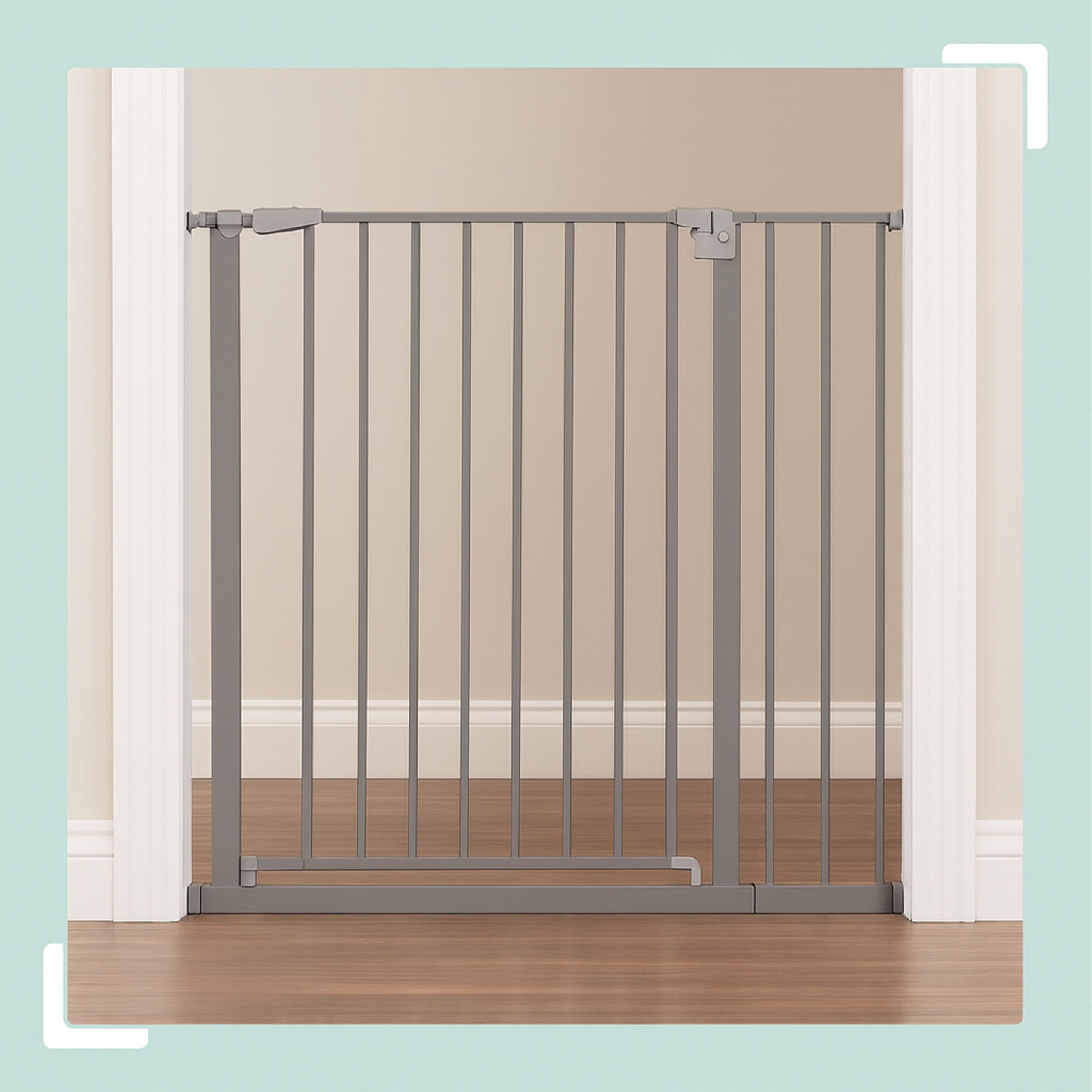 Barrera de Seguridad Relaxdays, 95-100 cm, sin taladrar, bebés y niños, escaleras y Puertas, Gris