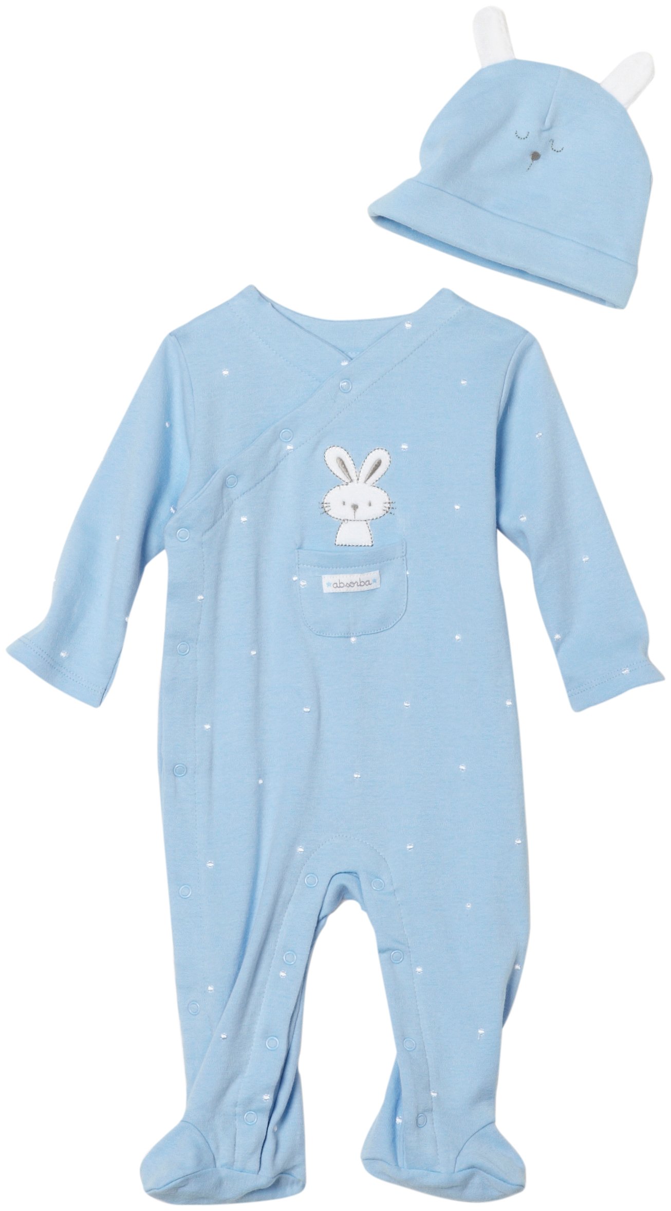 Absorba Newborn Baby Boys Piece Footie And Hat Set Desertcart