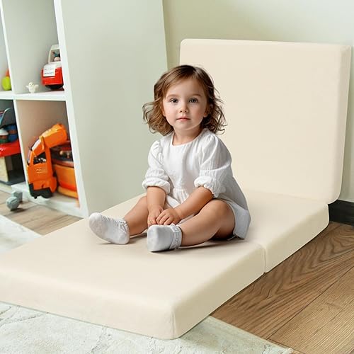 Miniatura 5 de MeMoreCool Colchón plegable de suelo para niños, tapete para siesta de suelo para dormir, guardería, cama plegable para niños pequeños, colchón