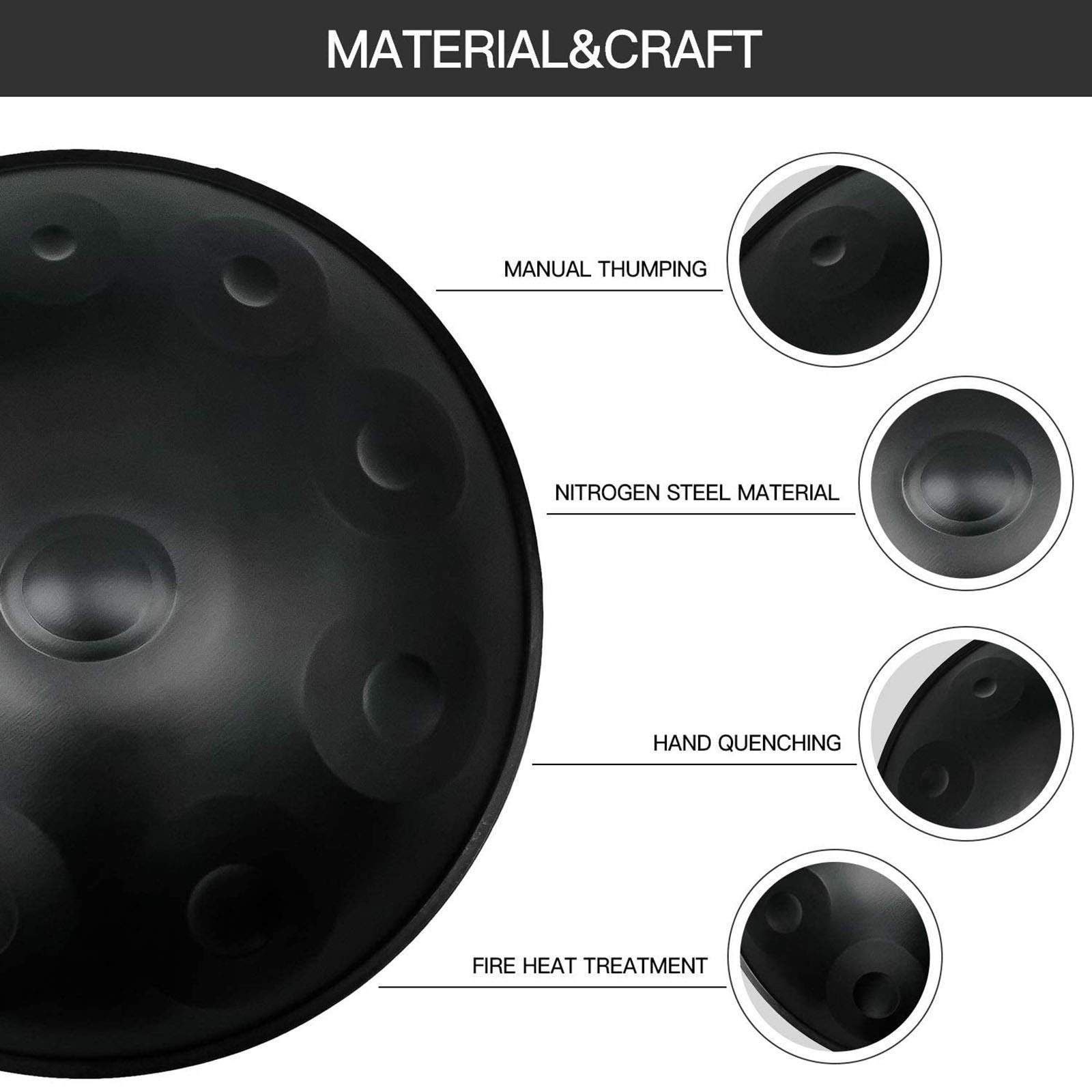 美品✨ハンドパン 22インチ 10音 専用ソフトケース 付き 打楽器 ハンド