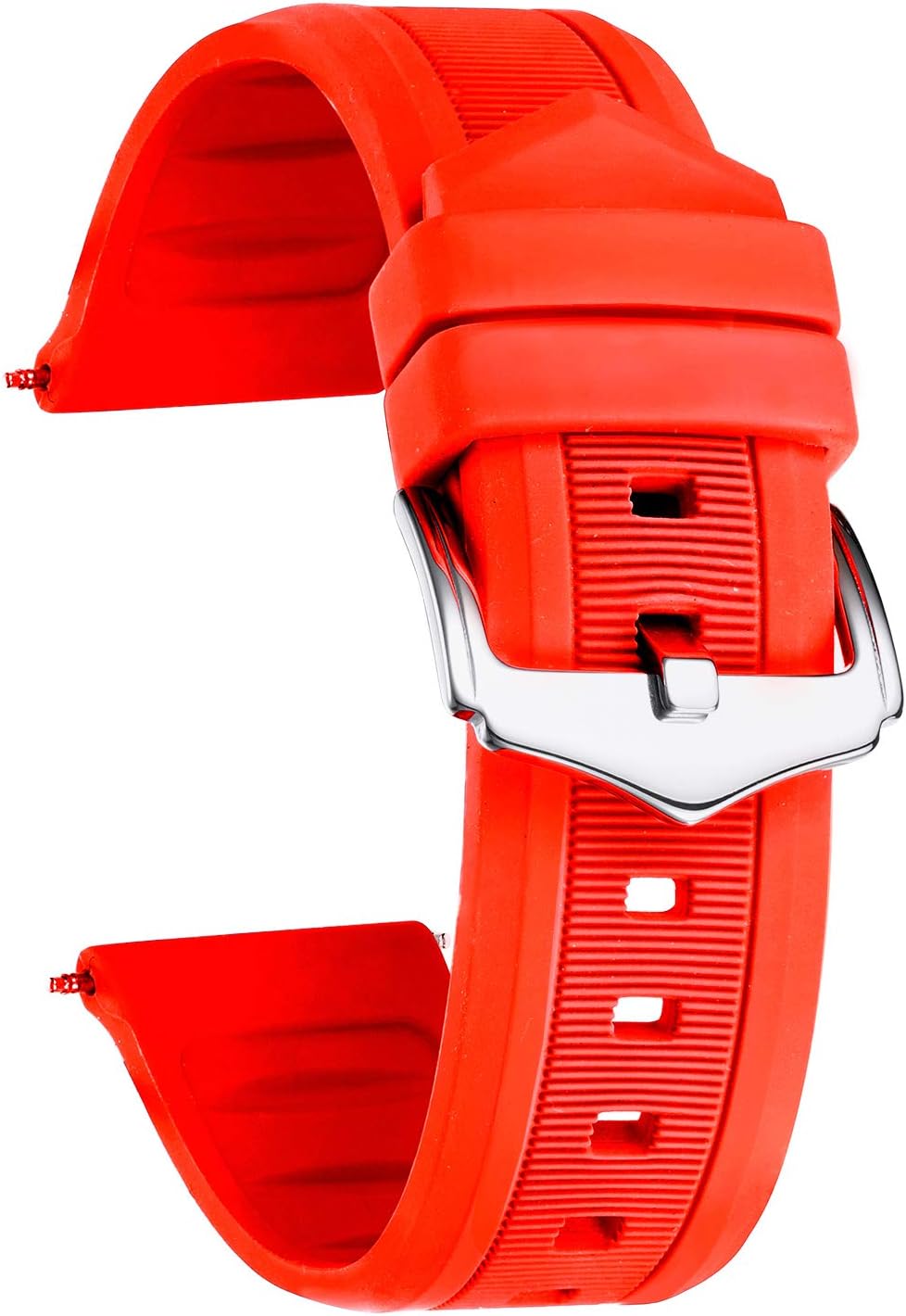 BINLUN Silicone Watch Bands 12mm-28mm Sizes Replacement Rubber Watch Straps for Men Women 7 Color (White/Red/Black/Blue/Orange/Grey/Green)