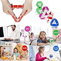 Vista 5 de 10 piezas de 24 bloques grandes de serpiente mágica rompecabezas cubo Fidget serpiente cubo Twist rompecabezas de gran tamaño cubos mágicos