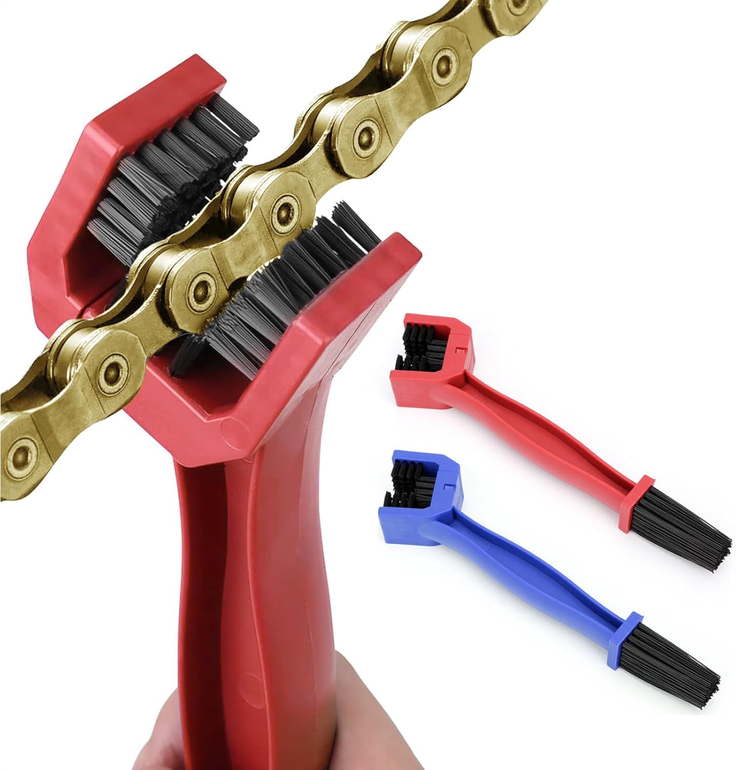 2PC Bike Chain Washer,Bike or Motorcycle Chain Cleaner Brush,Cycle Brake Dirt Remover Tool,Chain Brush for Bicycle Motorcycle(Blue+Red) 2PC Bike Chain Washer,Bike or Motorcycle Chain Cleaner Brush,Cycle Brake Dirt Remover Tool,Chain Brush for Bicycle Motorcycle(Blue+Red)