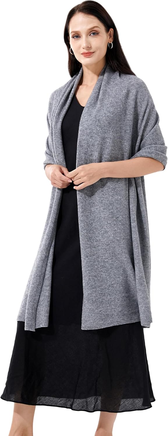 Luxury 100% Cashmere Wrap Soft Scarf Stole Knitted Shawl for Women Wayfarer Travel Extra Large 87"x28" - Image 2