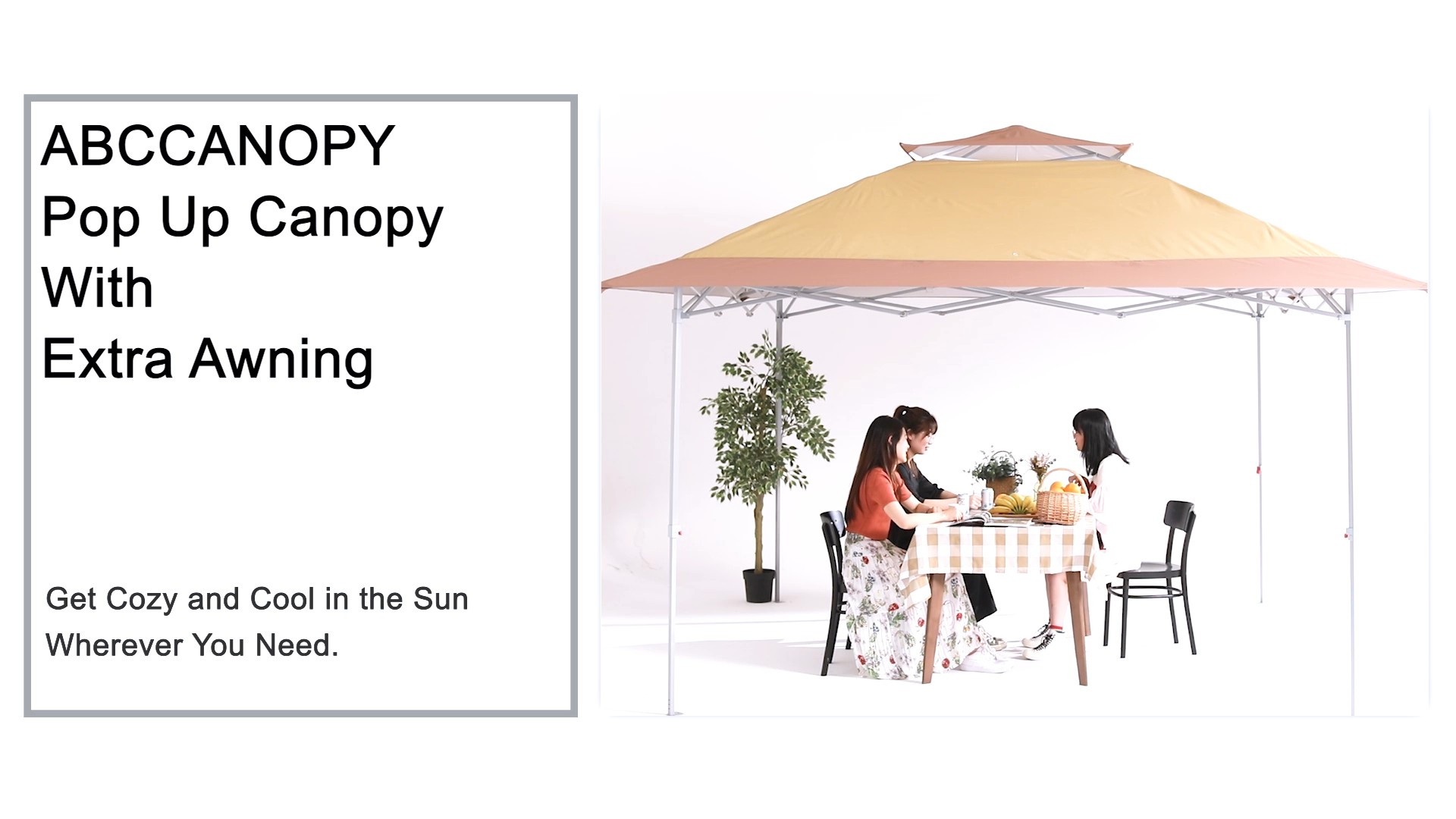 あびたか ABCCANOPY Outdoor Double Soft-Top 11x11/13x13 Pop Up Patio