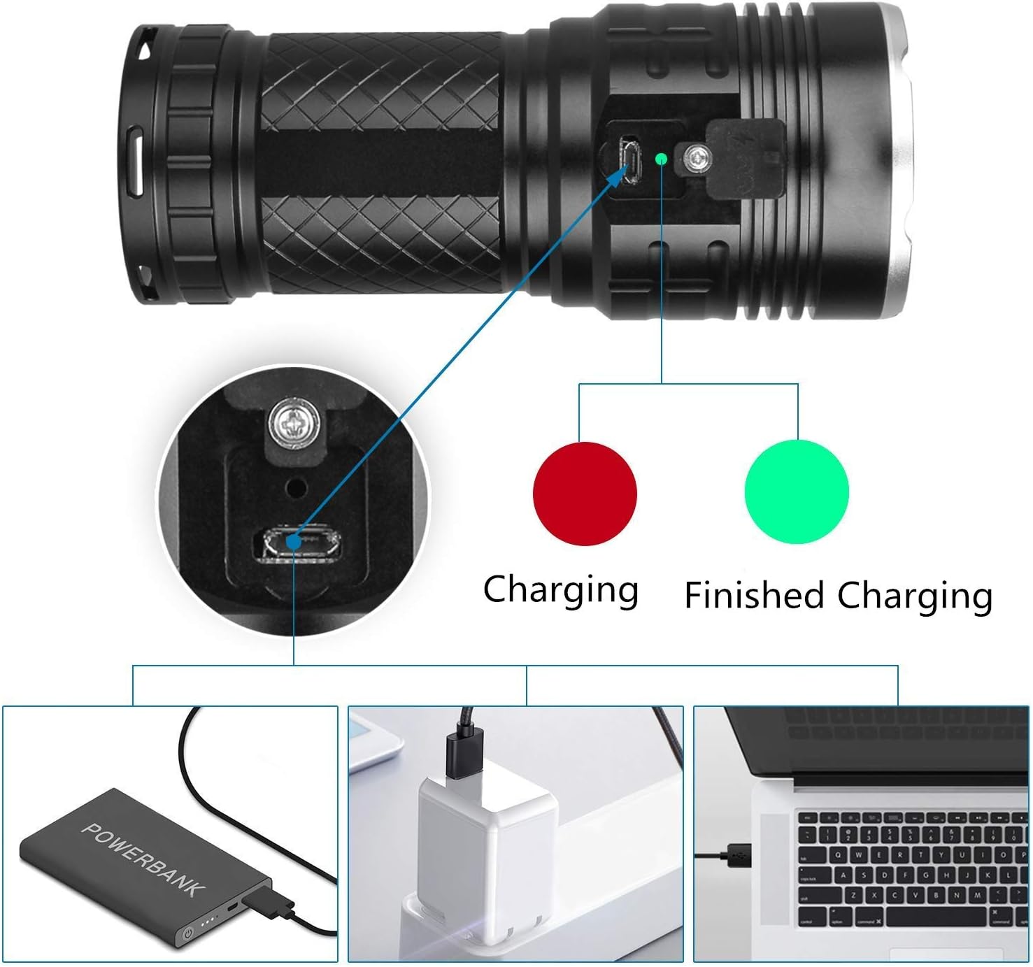 Bеѕt Cуbеr Mоndау 🔥 Super Bright 18 LEDs Handheld Flashlights High-power 15000 Lumen USB Rechargeable Build-in Batteries Bright Flashlight Waterproof 3 Modes Torch For Camping, Hunting,Fishing And Outdoor Activities