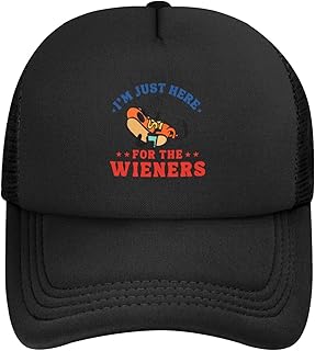 I'm Just Here for The Wieners Mesh Baseball Cap for Men Women Trucker Hat