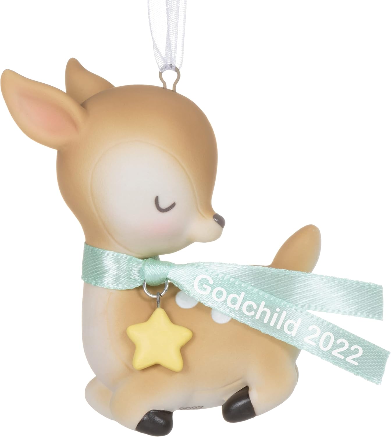 Hallmark Keepsake Christmas Ornament 2022 Year-Dated, Godchild Deer, Porcelain