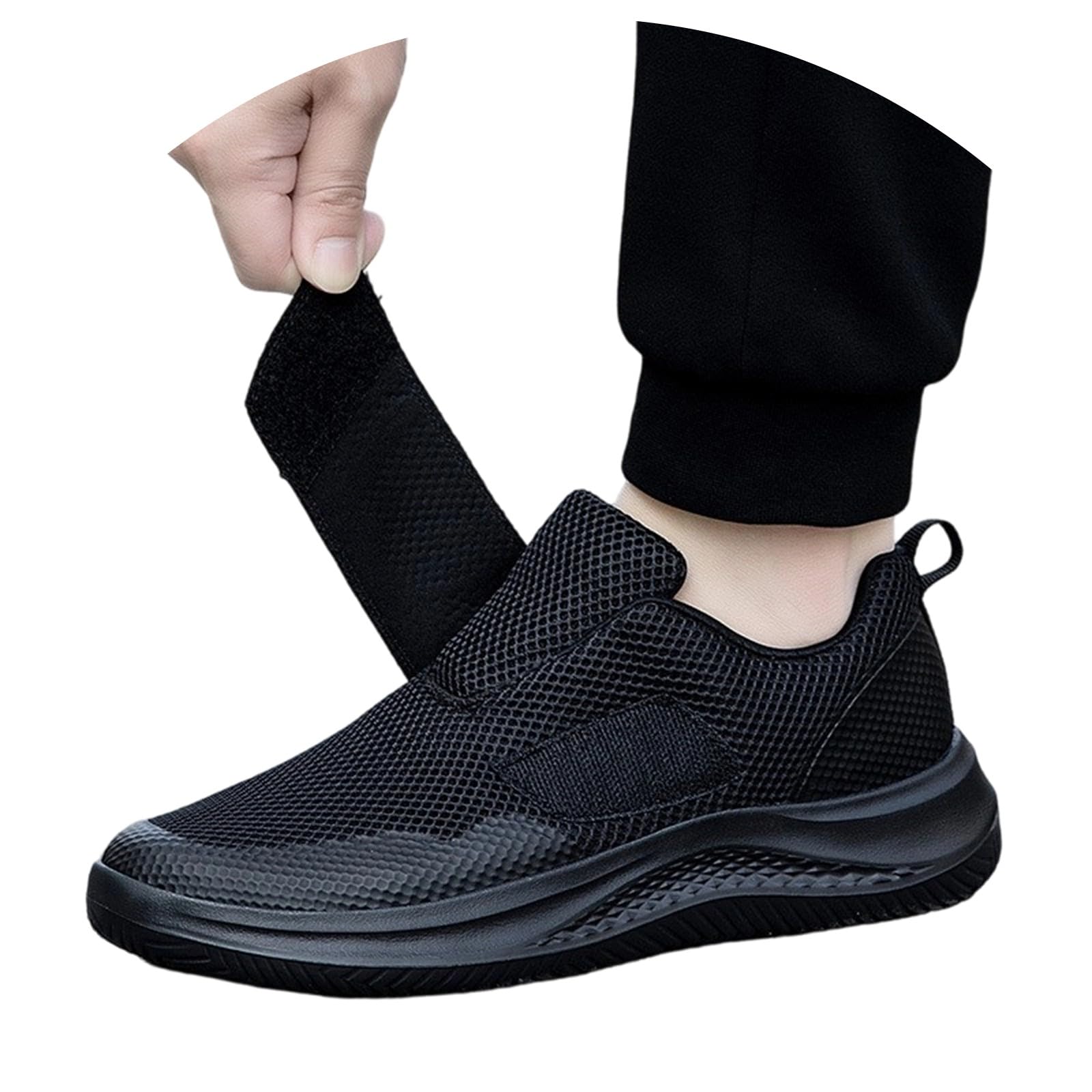 Generisch Chaussures orthopédiques extra larges pour homme - Chaussures de randonnée - Pour personnes âgées - Respirantes - Confortables - Antidérapantes - Soutien des articulations