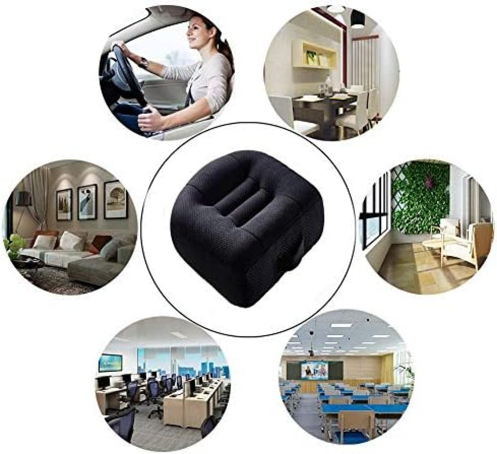 Cojines portátiles de Malla Transpirable para Asiento de automóvil, con Almohadilla Antideslizante para Asiento del Conductor, protegen el Cuero del Asiento del automóvil y mejoran la visión