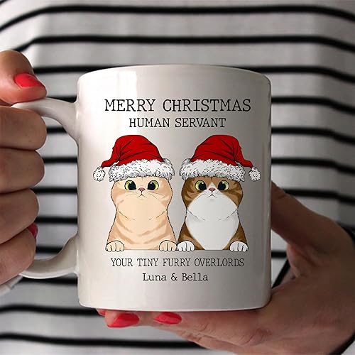 Miniatura 3 de Regalos de gatos para los amantes de los gatos, taza de gato personalizada, taza de gato de Feliz Navidad, ideas de regalos para dueños de gatos,