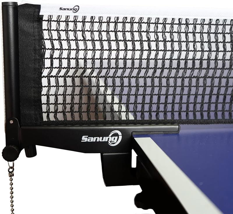 Sanung S406 Red y poste de tenis de mesa portátil, juego de red y poste de ping pong profesional para cualquier mesa estándar (60 pulgadas de ancho), utilizado para competencia de entrenamiento, fácil configuración